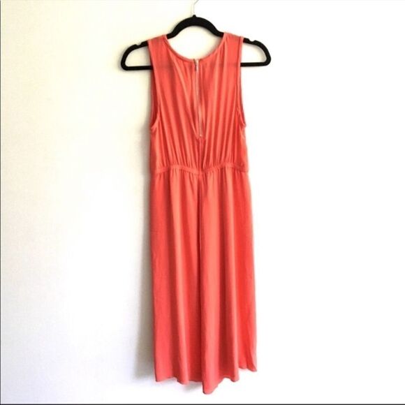 ARITZIA Silk Sleeveless V-Neck Midi Dress Melon S - Picture 5 of 7